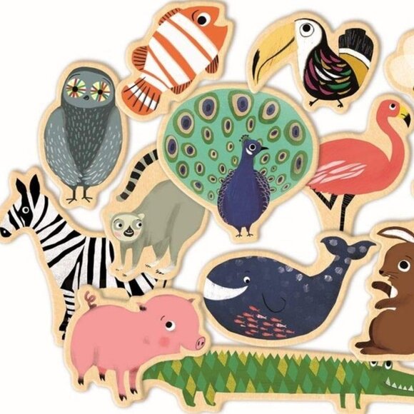 New Sealed Djeco Magnimo Wooden Magnetic Animals for 2 Years Plus - Picture 9 of 15